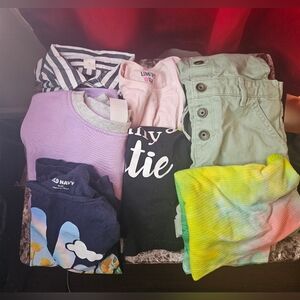 Girls Bundle 7 pieces size 6-8 sweater dress romper tees